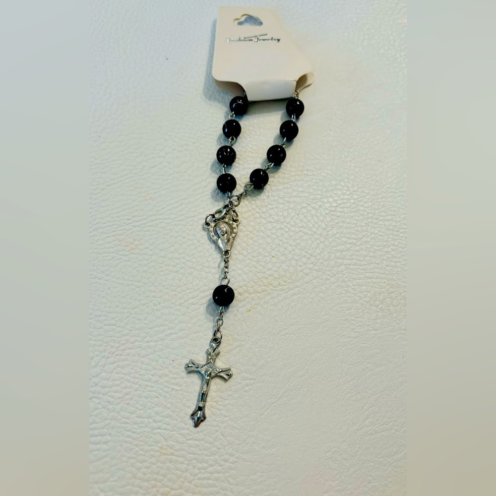 Rosary bracelet black beads